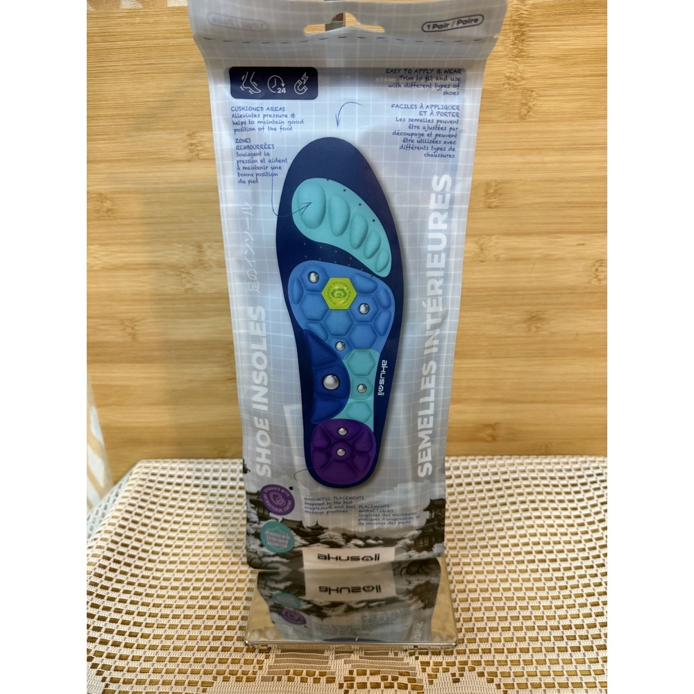 Akusoli Magnetic Therapy Acupressure Shock Absorbing Orthotic Shoe Insole Pair